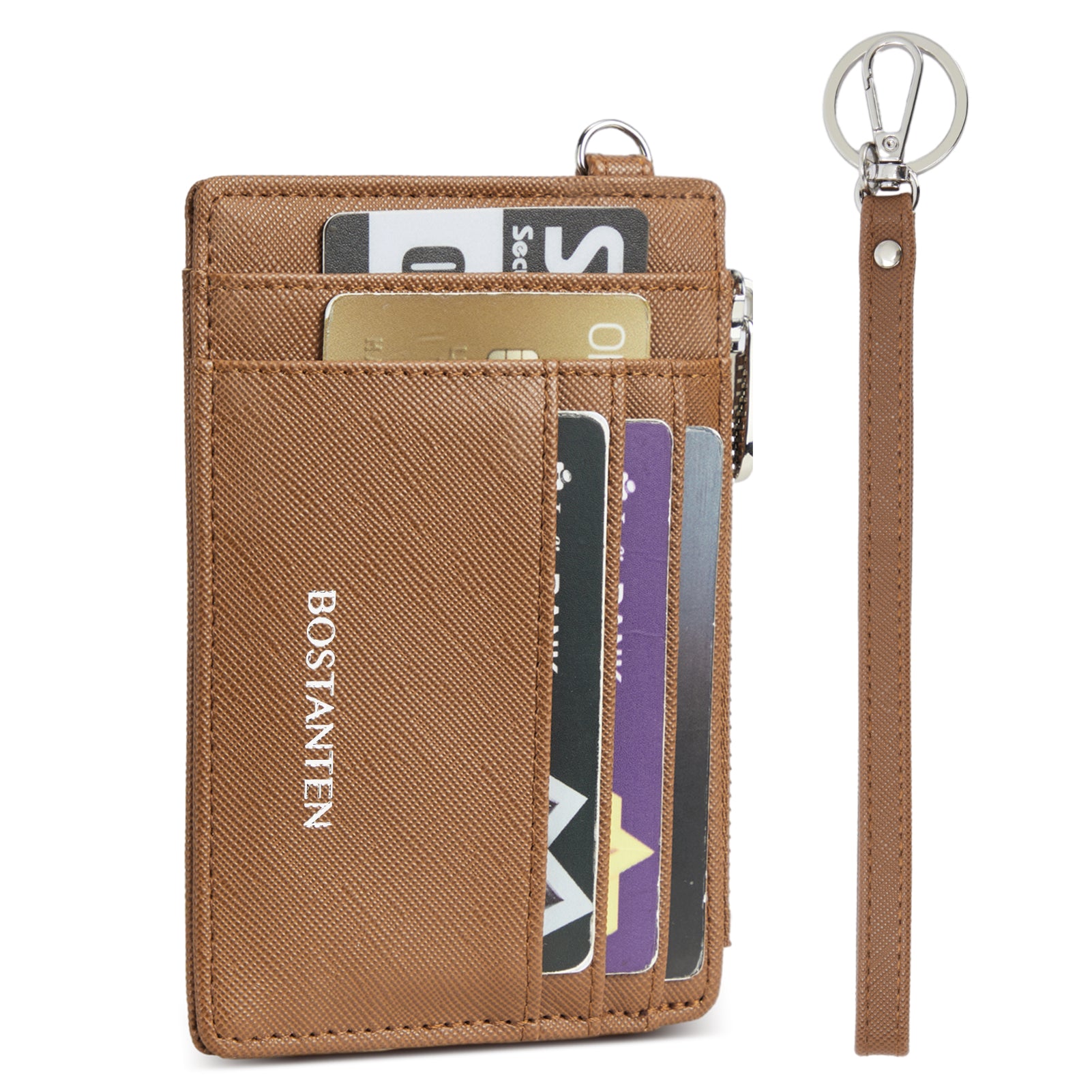 Lomy Slim Wristlet Keychain Wallet with Zipper Pocket - Compact RFID Blocking Card Holder for Women - Perfect for Travel, Shopping & Everyday Essentials