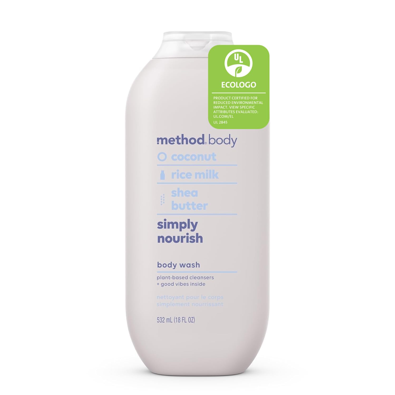 Method Simply Nourish Body Wash - 18 oz, Paraben & Phthalate Free, Vegan & Cruelty-Free - Hydrating Shower Gel for Dry Skin - Perfect for Daily Use & Sensitive Skin Care