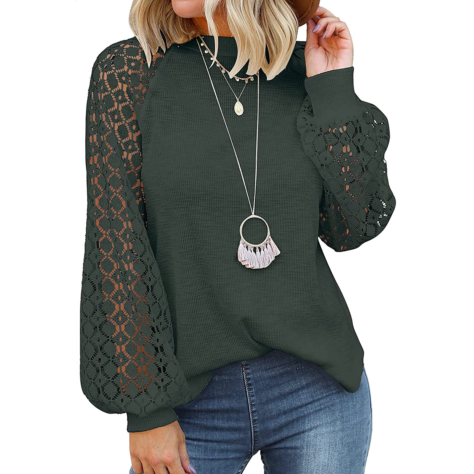 Women's Long Sleeve Tunic Tops - Loose Casual Crewneck Pullover Shirts for Fall | Comfortable Everyday Wear, Work Office & Weekend Outfits