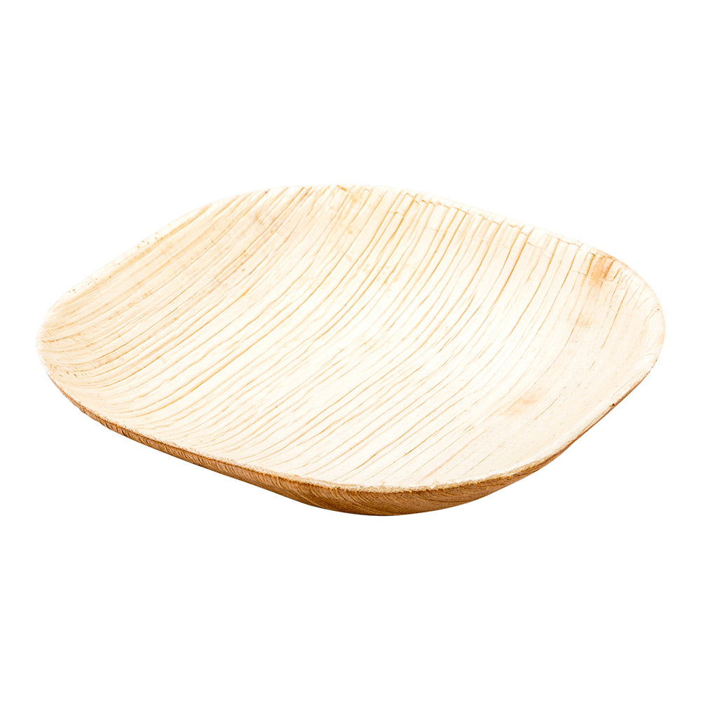 100-Pack Eco-Friendly Palm Leaf Plates & 100 Bamboo Mini Spoons 3.5