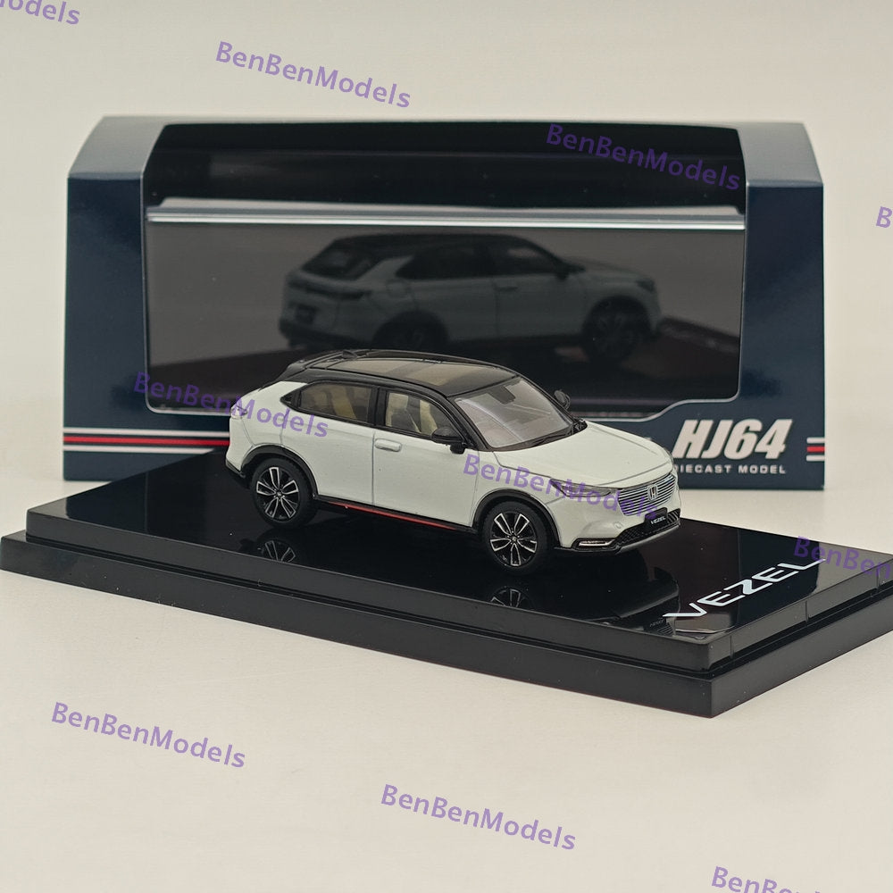 1/64 Scale VEZEL e:HEV PLaY Premium Sunlight White Pearl Diecast Model Car - HJ642071SW by Hobby Japan - Perfect for Collectors, Display & RC Car Racing Enthusiasts