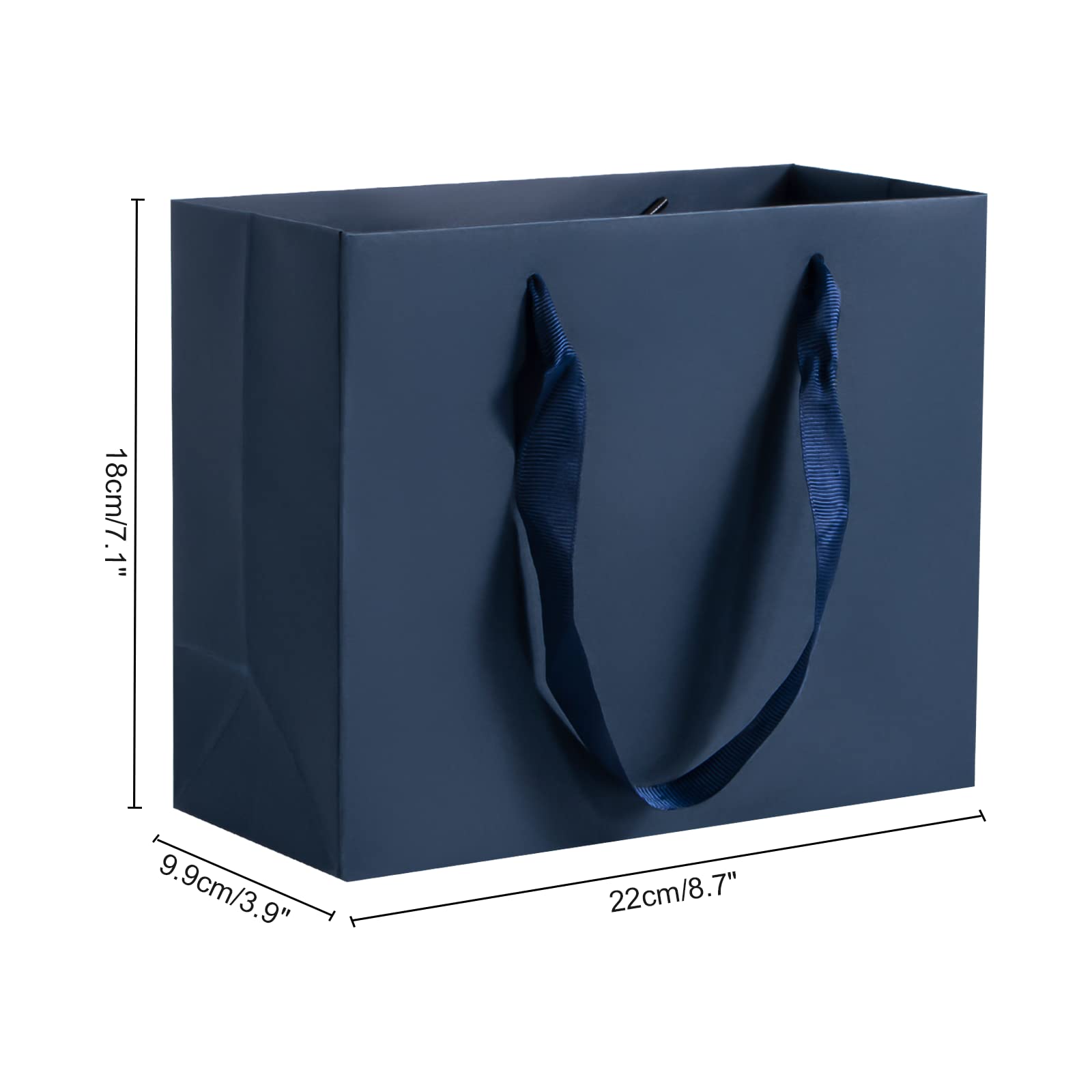 Premium Navy Blue Gift Bags 25-Pack - 8.7