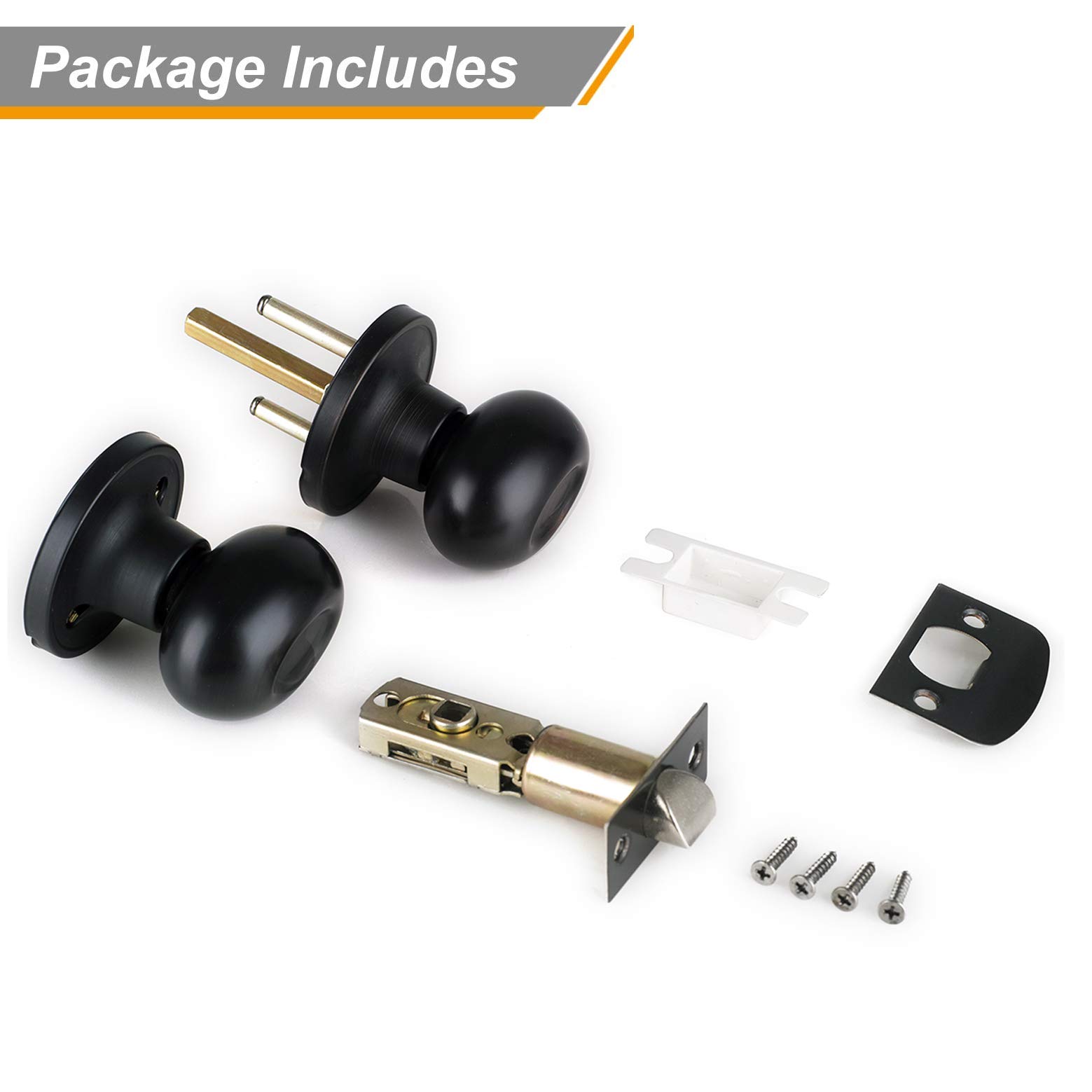 15 Pack Oil Rubbed Bronze Door Knobs - Passage Door Hardware Set 692-ORB-SET (15-Piece, Hallway & Closet) - Durable Interior Door Handles for Home, Office & Commercial Use