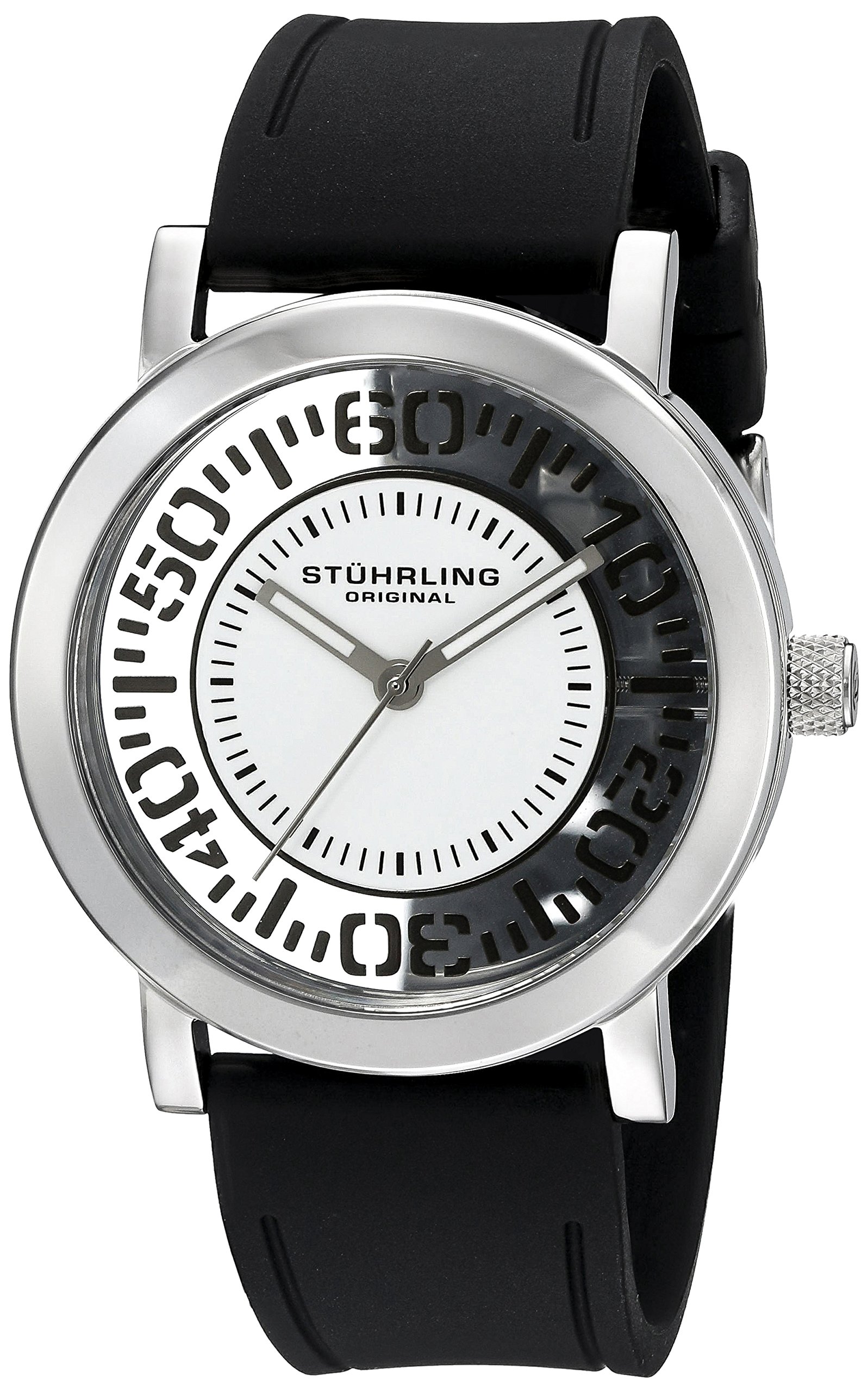 Stuhrling Original Women's 830.01 Symphony Quartz Watch - Black Silicone Strap | Elegant Dress Watch for Business, Office & Formal Occasions