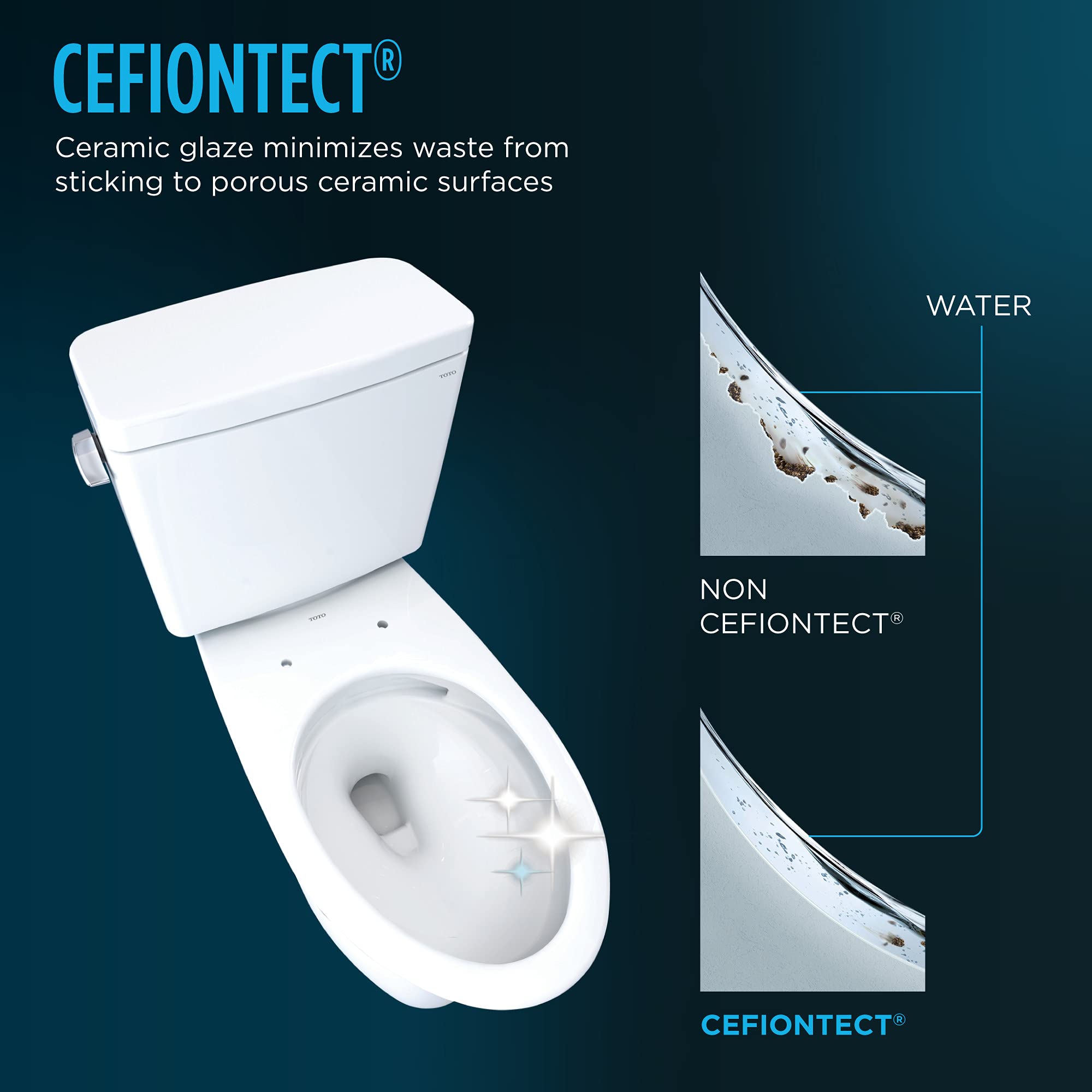 TOTO Drake Transitional Two-Piece Elongated Toilet 1.28 GPF Universal Height with TORNADO FLUSH Technology, 10-Inch Rough-In and CEFIONTECT Coating - Cotton White (CST786CEFG.10#01) - Perfect for Modern Bathrooms, Water-Efficient Homes & ADA-Compliant Spaces