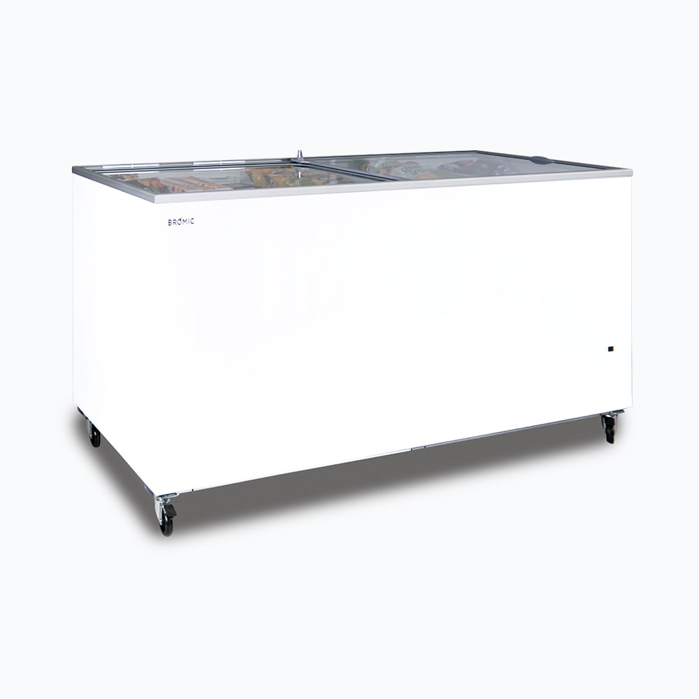 Bromic CF0700FTFG 670L Chest Freezer with Flat Glass Top - Energy Efficient, Large Capacity for Restaurants, Catering & Home Use