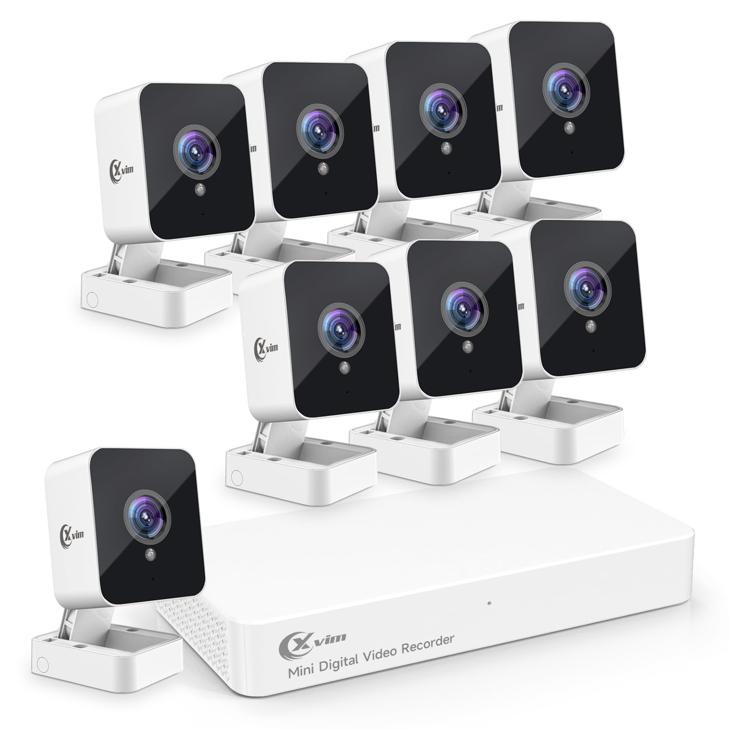 XVIM 8CH Wired Security Camera System with 64GB SD Card - 8PCS Outdoor Surveillance Cameras with Night Vision, Remote Access & Waterproof - Ideal for Home Security, Business Monitoring & Property Protection