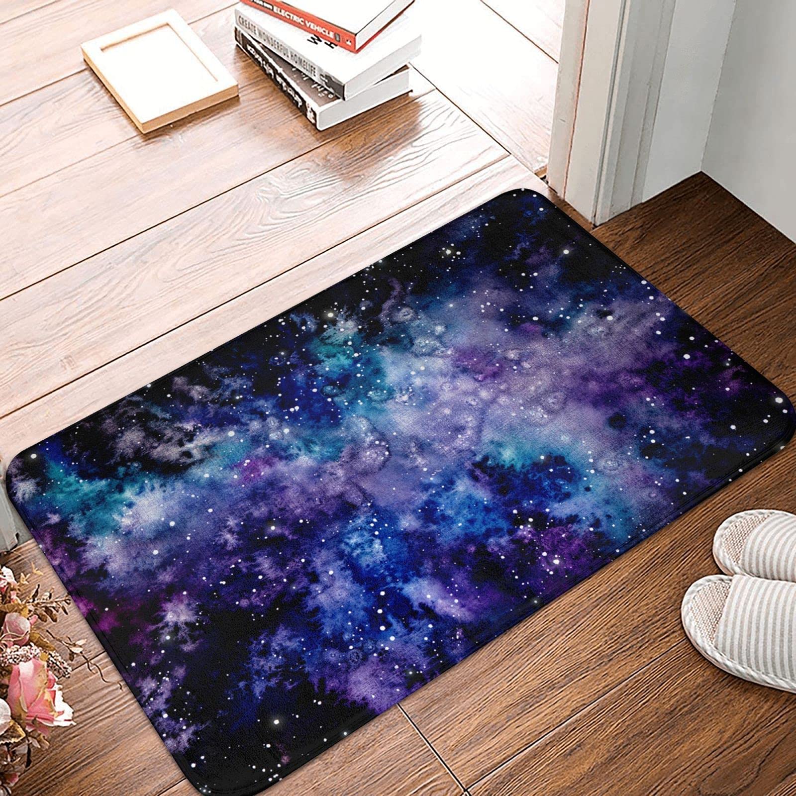 Non-Slip Galaxy Print Door Mat - Indoor/Outdoor Waterproof Entrance Rug for Bathroom, Kitchen, Bedroom & Living Room - Perfect for Home Decor and High Traffic Areas
