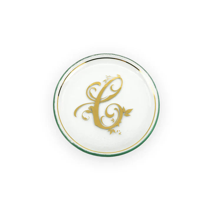 6 Mini Initial Plates - Personalized Alphabet Letter Plates for Baby Shower, Birthday Party Favors & Home Decor