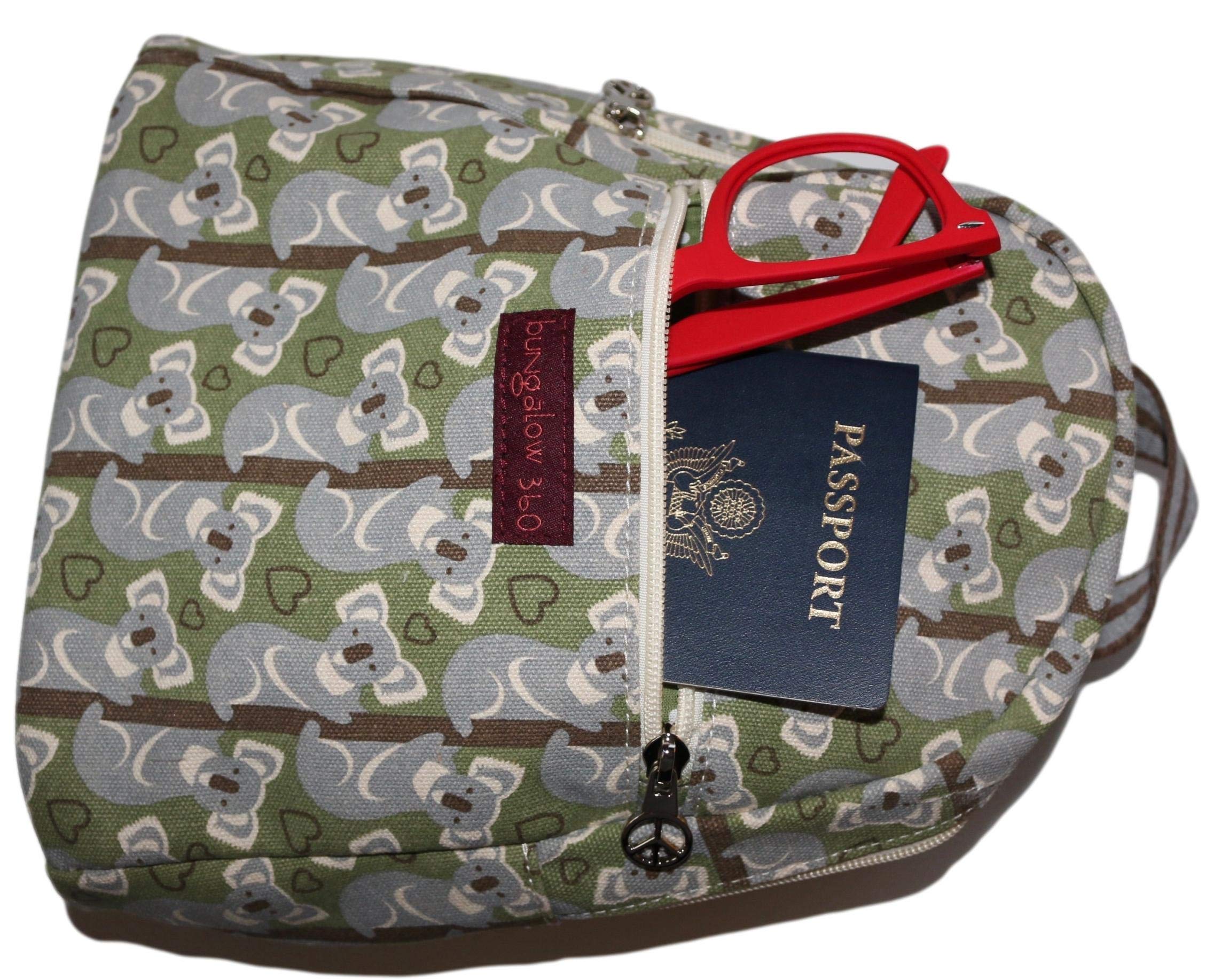 Bungalow 360 Mini Backpack for Adults - Cute Koala Bear Design Small Crossbody Bag for Women & Men - Perfect for Travel, Hiking, and Everyday Use