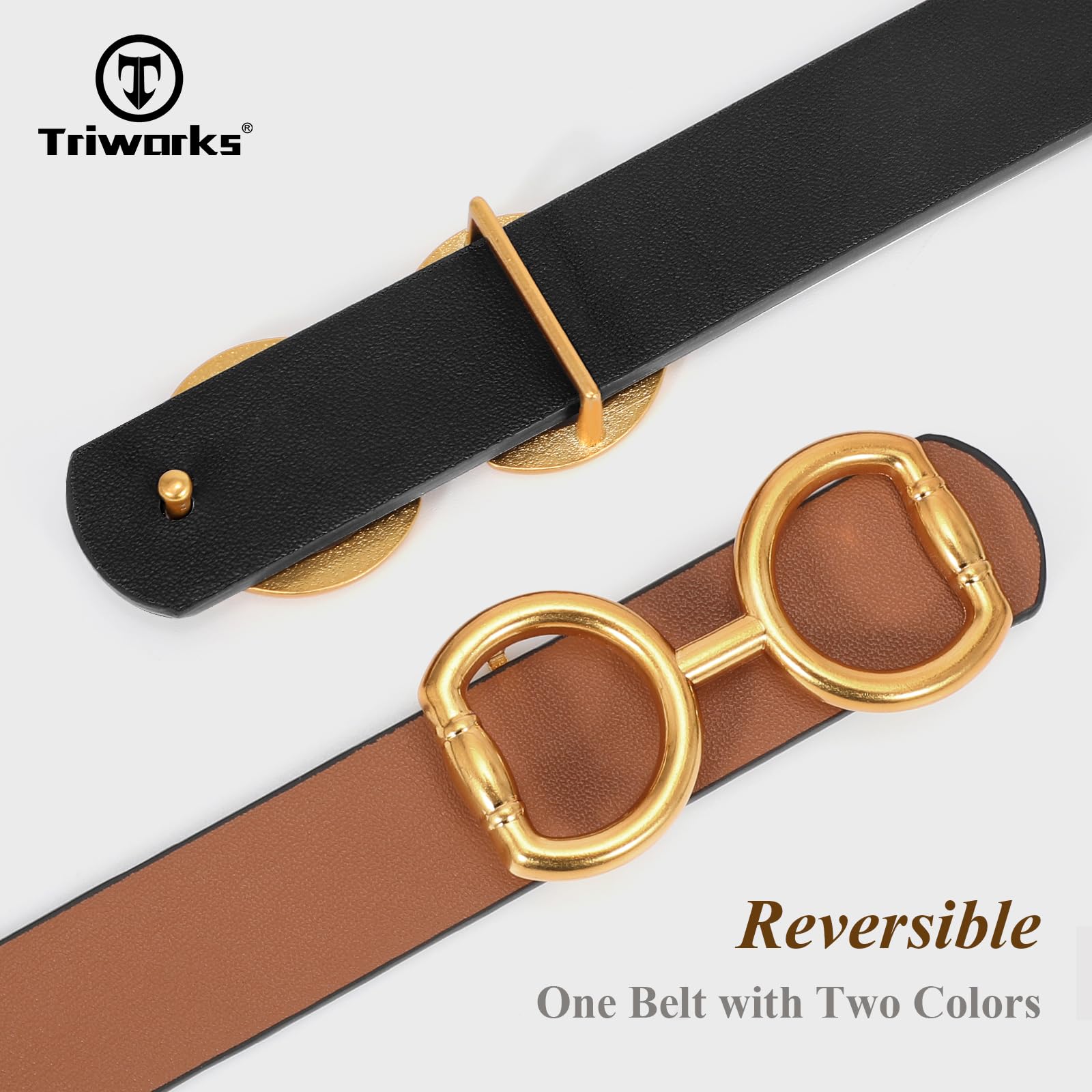 Reversible Genuine Leather Belt for Women - Stylish Adjustable Waist Belt for Jeans, Pants & Dresses (0.9