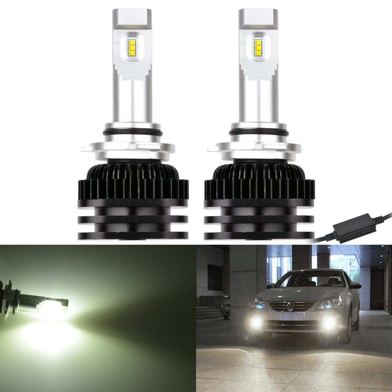 KATUR 2000LM Ultra Bright 9005 9006 H10 LED Fog Light Bulbs - 6000K Xenon White, CSP LED Chips, 2-Year Warranty - Perfect for Off-Road, Night Driving & Bad Weather Visibility