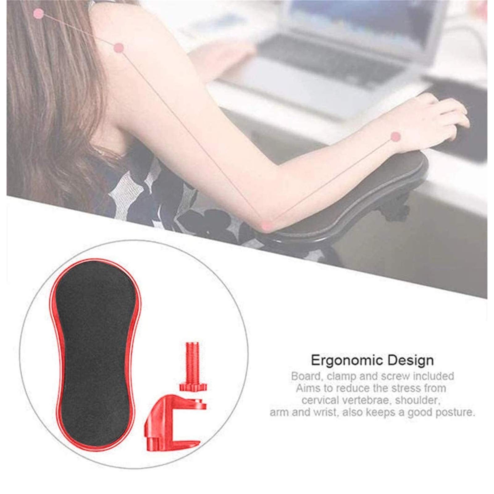 Ergonomic Computer Arm Rest for Desk & Chair - Home & Office Use