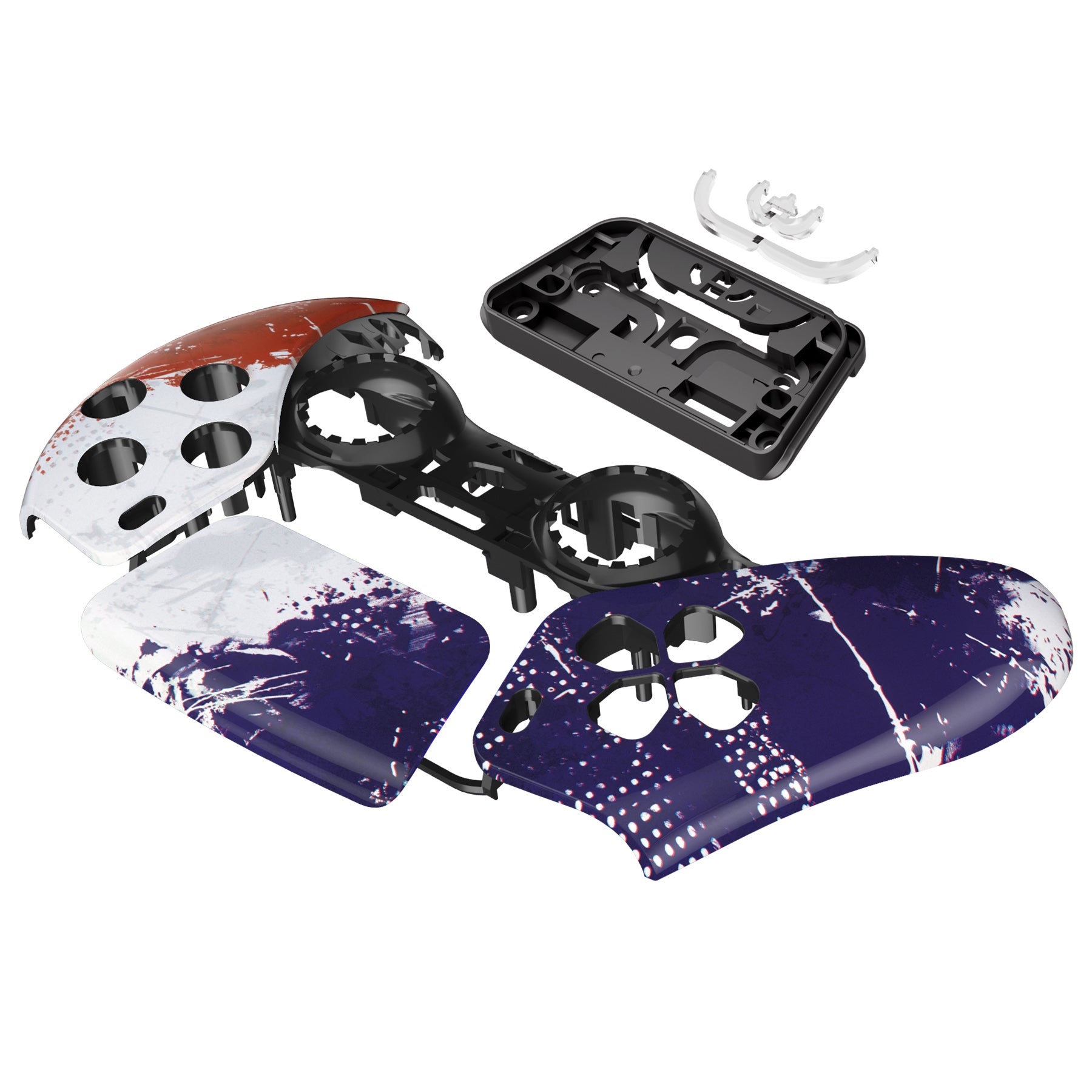 eXtremeRate PS5 Controller Front Housing Shell with Touchpad - Compatible with BDM 010/020/030/040/050 - France Flag Design | DIY Repair & Customization for Gaming Enthusiasts