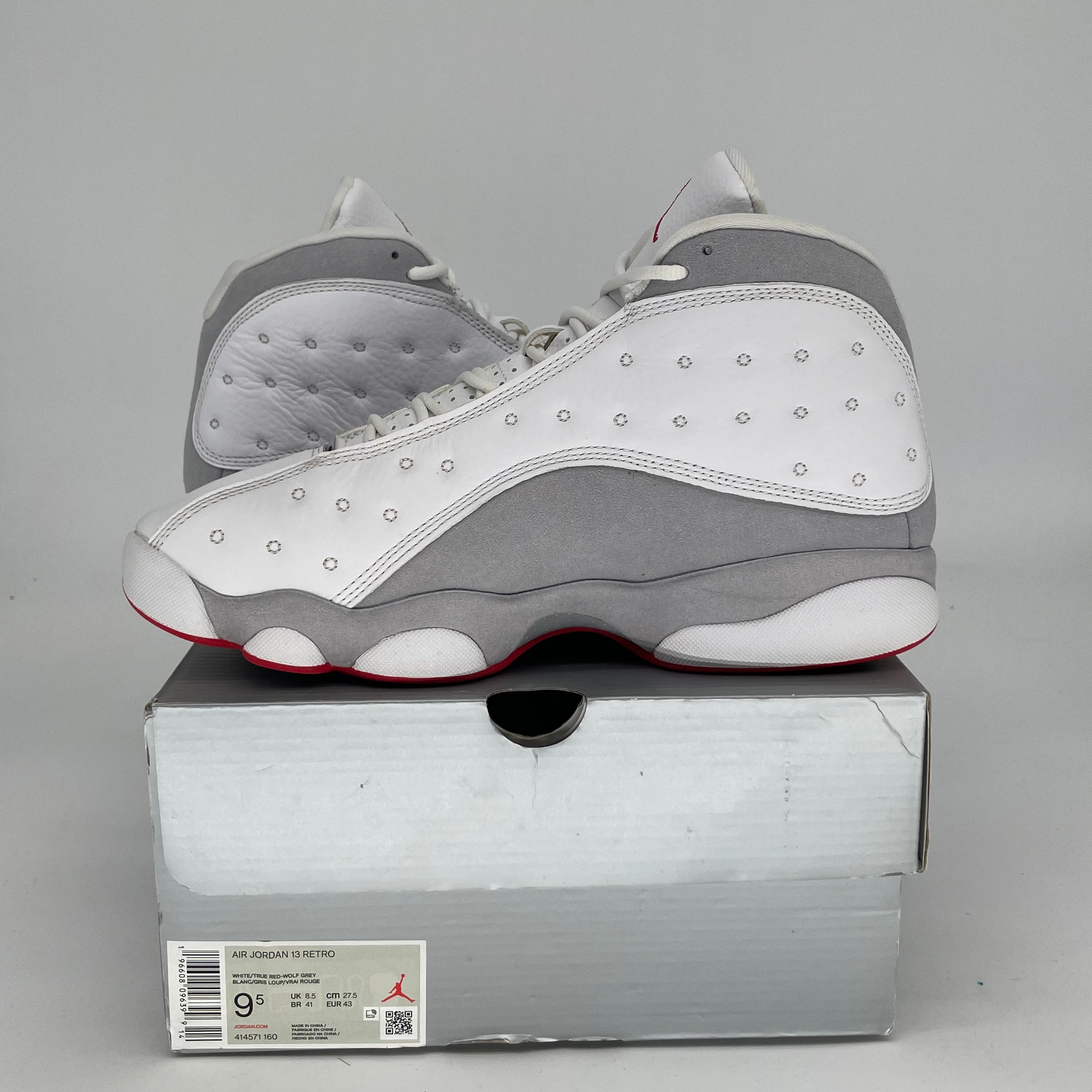 AIR JORDAN 13 Retro Sneakers - Wolf Grey - Men's Size 9.5/11W - Style Code 414571-160 - Basketball Shoes for Men & Streetwear Fashion