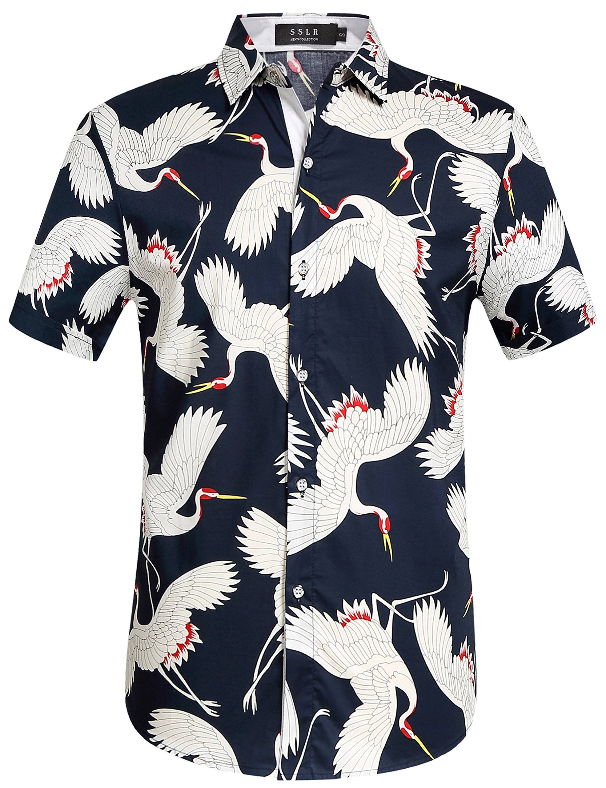Men's Casual Short Sleeve Button-Down Hawaiian Shirts | Tropical Print SSLR Shirts for Men | Beach Vacation, Summer Party & Casual Wear