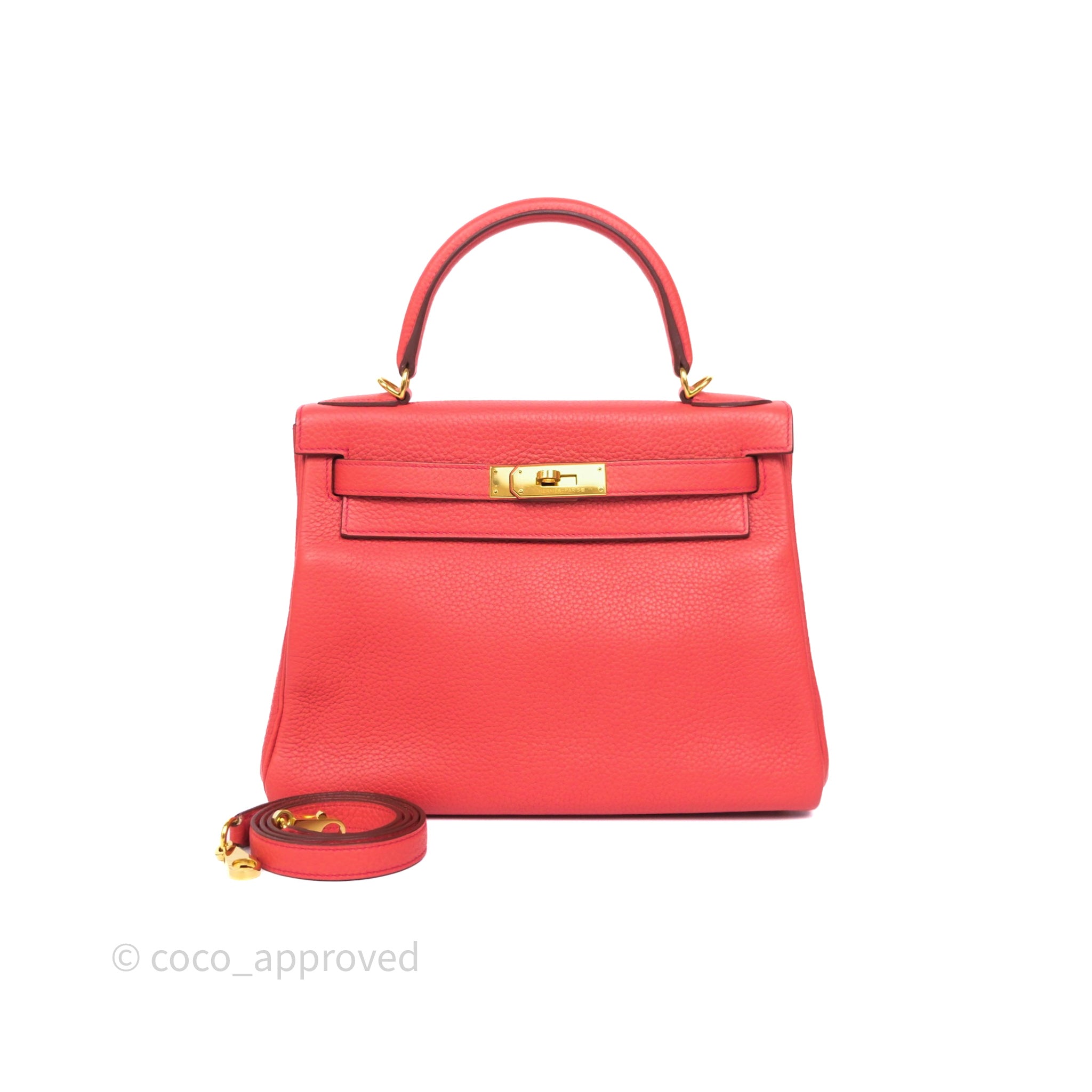 Authentic Hermès Kelly 28 Handbag in Rose Jaipur Togo Leather with Gold Hardware - Luxury Shoulder Bag for Women | Perfect for Work, Travel & Special Occasions