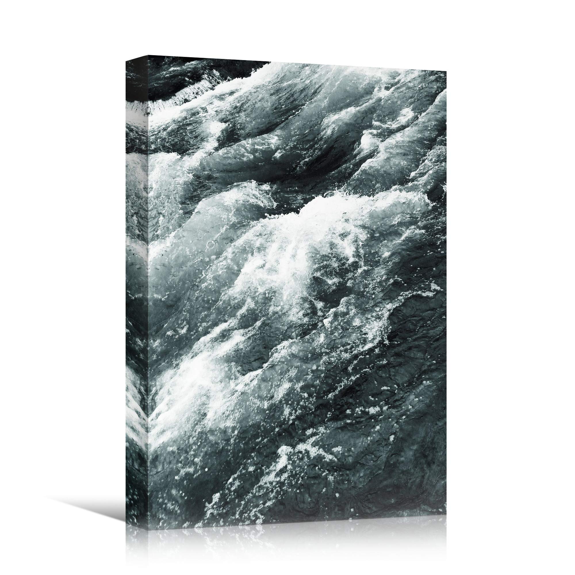 Coastal Canvas Wall Art - 32x48 Inch Blue Wave Beach Photography for Relaxing Home & Office Decor | Perfect for Living Room, Bedroom or Coastal Themed Spaces