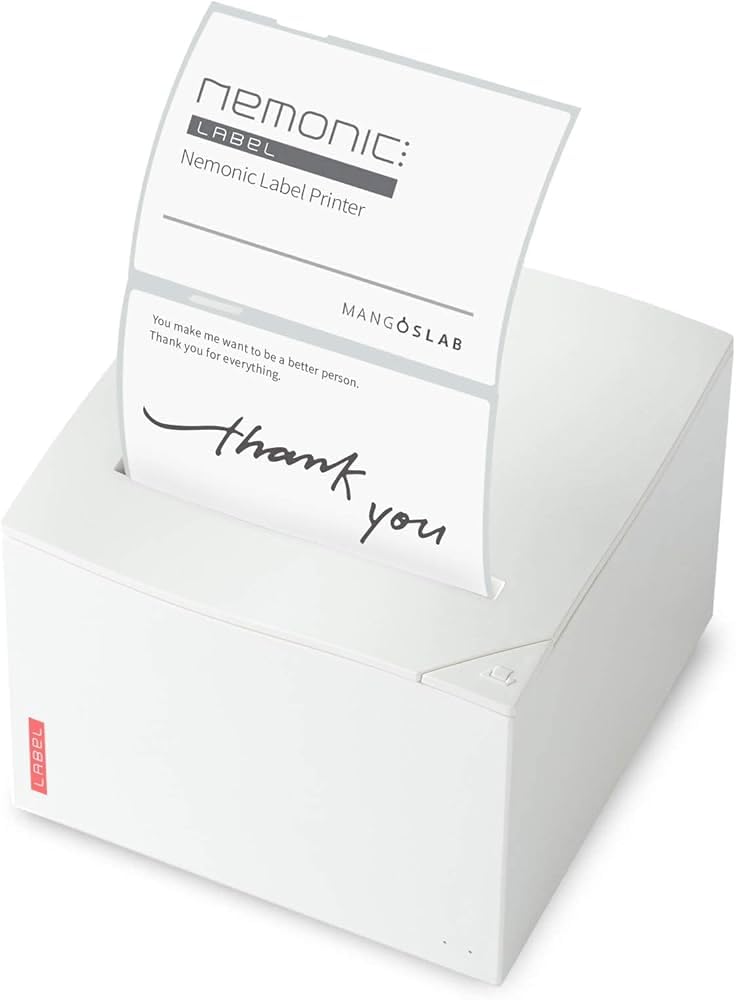 Nemonic Label Printer - Inkless Bluetooth Thermal Label Printer for Small Business | Durable Shipping Label Maker & Portable Wireless Label Printer for Ecommerce, Amazon FBA & Home Office Use