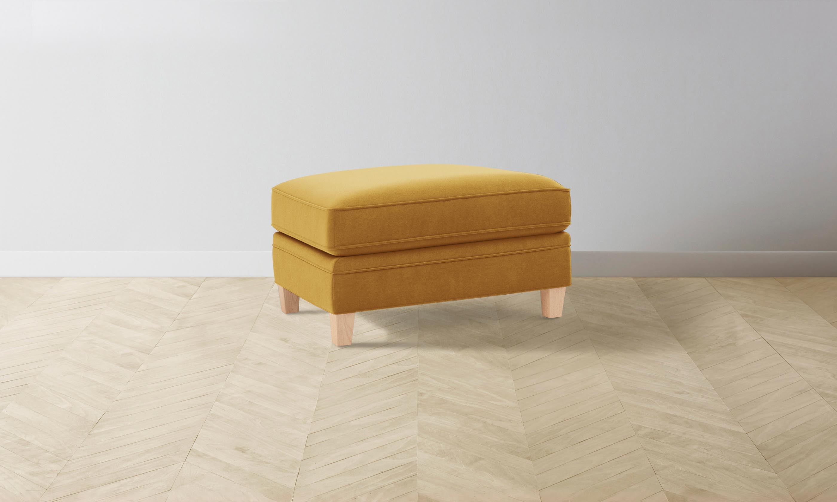Luxury Carmine Mohair Ottoman in Amber - Perfect for Living Room, Bedroom & Home Decor