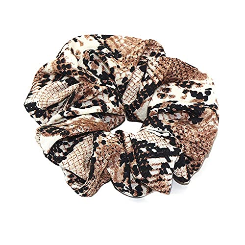 6 Pack Women's Leopard Print Hair Scrunchies - Soft Chiffon Ponytail Holders, Elastic Hair Ties for Women & Girls - Perfect for Workouts, Office, Parties & Everyday Use