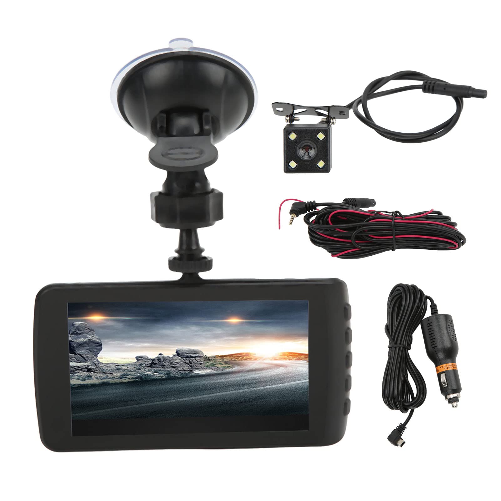 Emoshayoga 1080P Dual Dash Cam with 170° Wide Angle, Night Vision & Parking Monitor - HD Car Camera for Auto Modification, Safe Driving & Accident Recording