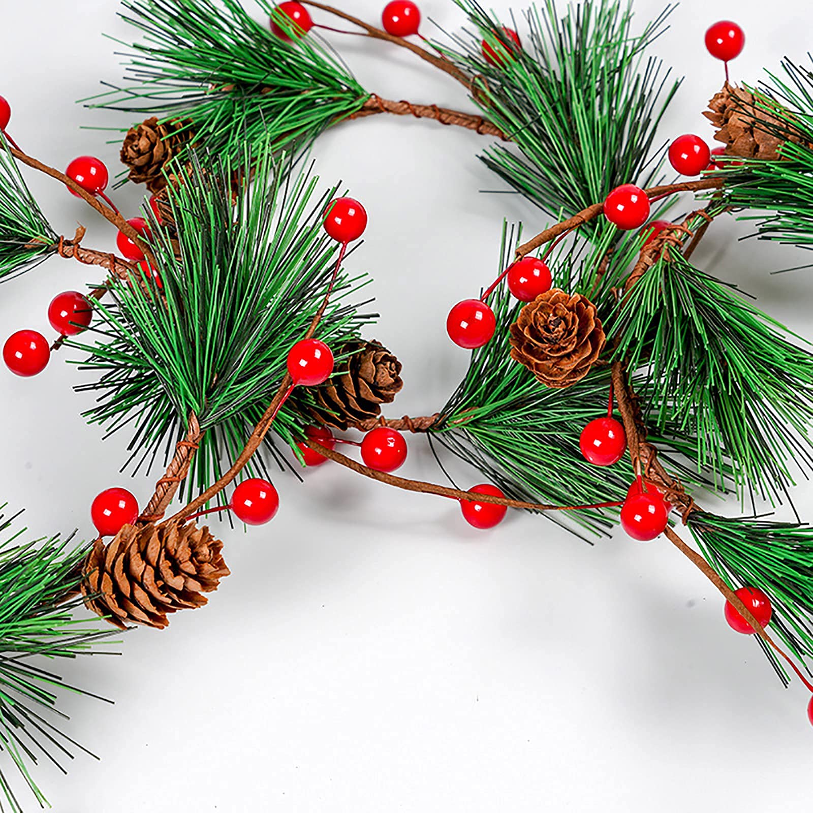 WEIGE 3-Piece Christmas Candle Wreath Rings Set - Red Artificial Berry & Pine Cone Candle Rings for Pillar Candles, Perfect for Wedding Centerpieces and Holiday Table Decorations | Festive Christmas, Thanksgiving, and Winter Home Decor