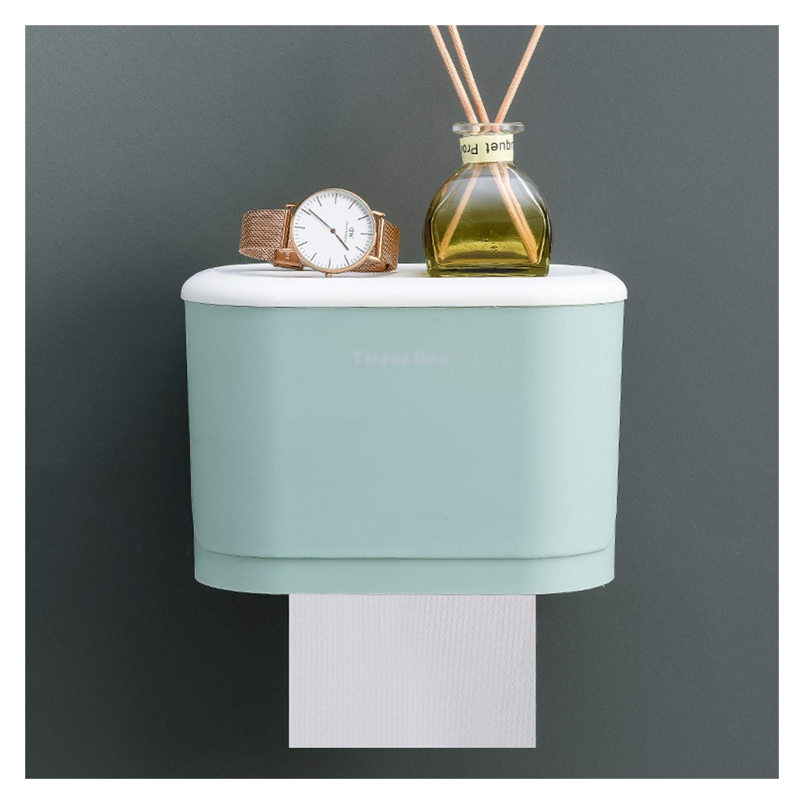 UNNS Plastic Tissue Box Holder - Wall Mounted Napkin Dispenser for Bathroom, Kitchen & Hotel - No Hole Punch Required - Multifunctional Organizer (Color A) - Perfect for Home, Office, and Commercial Use
