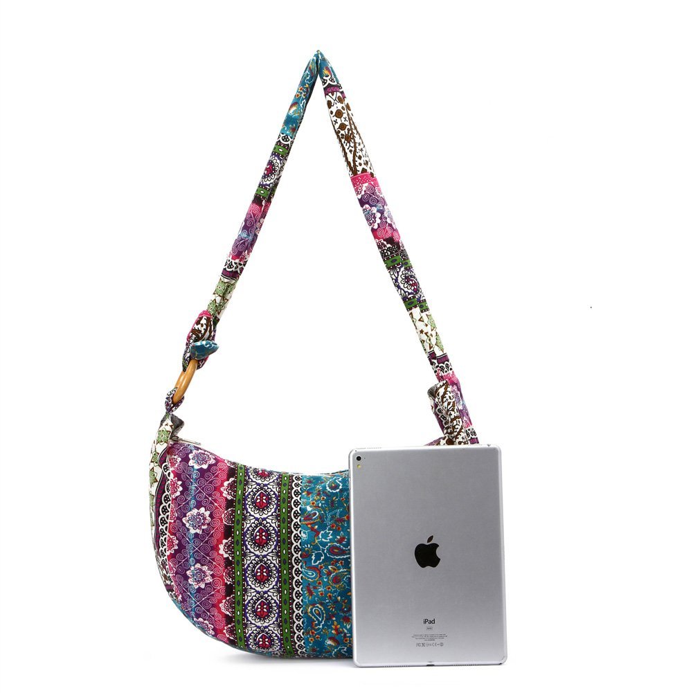 KARRESLY Women's Crossbody Bag - Adjustable Strap Ethnic Style Shoulder Purse for Everyday Use, Travel & Shopping