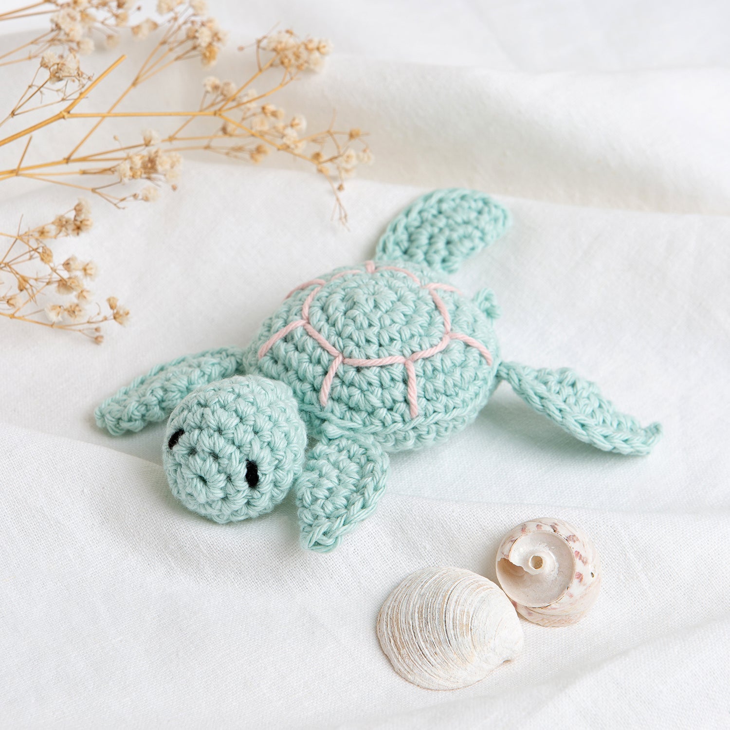 My Pocket Turtle Crochet Kit - DIY Amigurumi Crochet Starter Set with Yarn, Hook & Instructions - Perfect for Beginners, Stress Relief & Kids Crafts