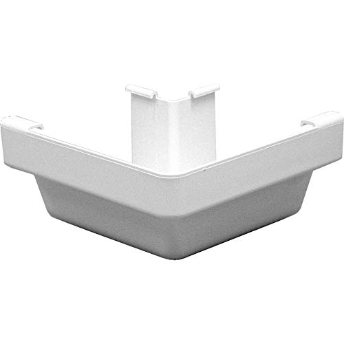 White Vinyl Gutter Corner - Durable Exterior Downspout Connector for Rainwater Drainage System | Perfect for Home Roof Gutters & Downspout Installation