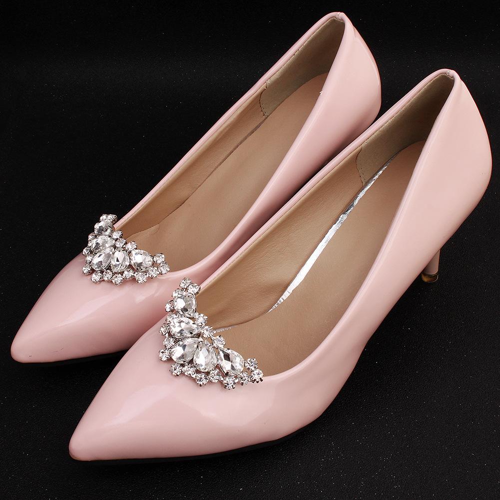 1 Pair Elegant Rhinestone Shoe Buckles for Wedding Shoes - Bride's Crystal Shoe Clips for Prom, Evening Gowns & Special Occasions