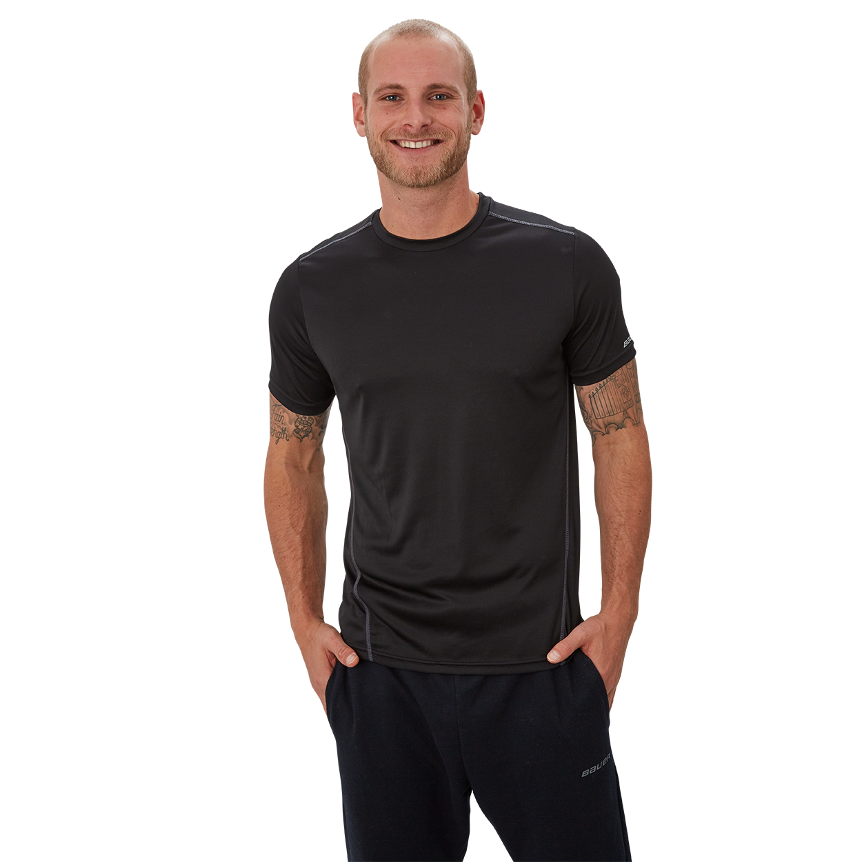 Bauer Vapor Team Tech Tee - Performance Hockey Shirt for Men - Lightweight & Breathable for Training & Games