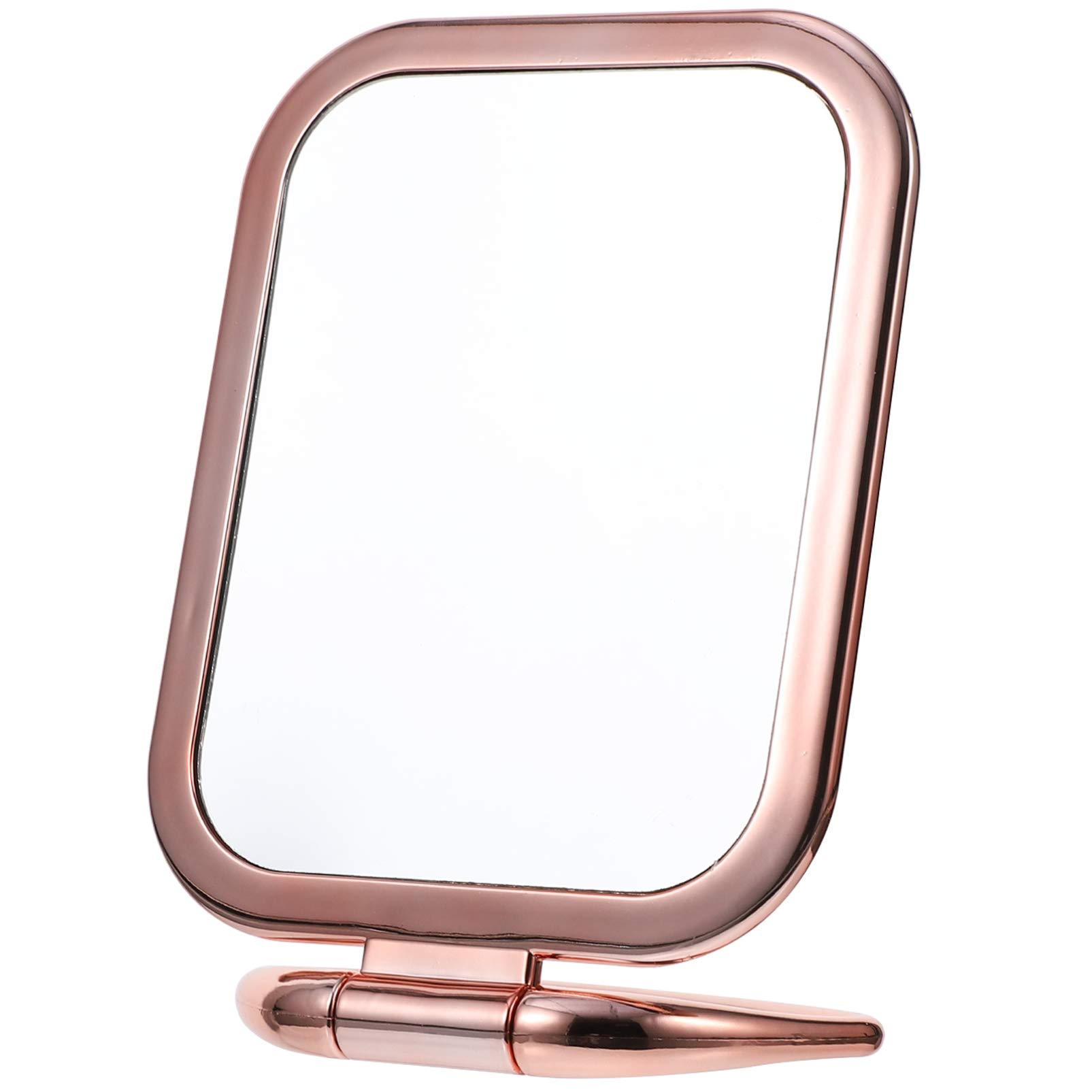 Beaupretty Double Sided Magnifying Makeup Mirror - Rose Gold LED Vanity Mirror with Stand, Foldable Desktop & Handheld Design for Makeup Application, Skincare Routine, and Travel Beauty Essentials