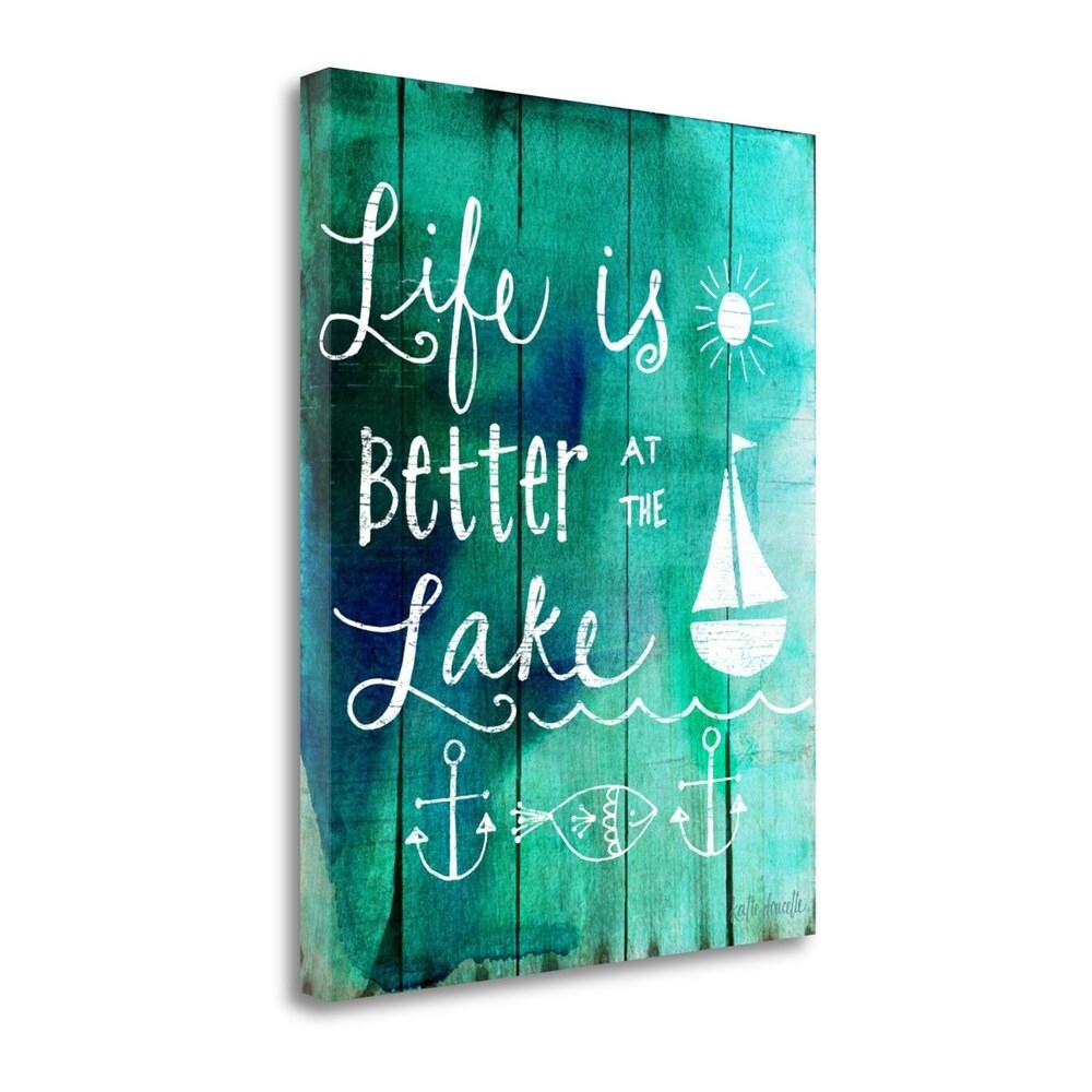 Better At The Lake By Katie Doucette - Premium Giclee Art Print on Gallery Wrapped Canvas, Ready to Hang Wall Decor for Living Room, Bedroom & Office