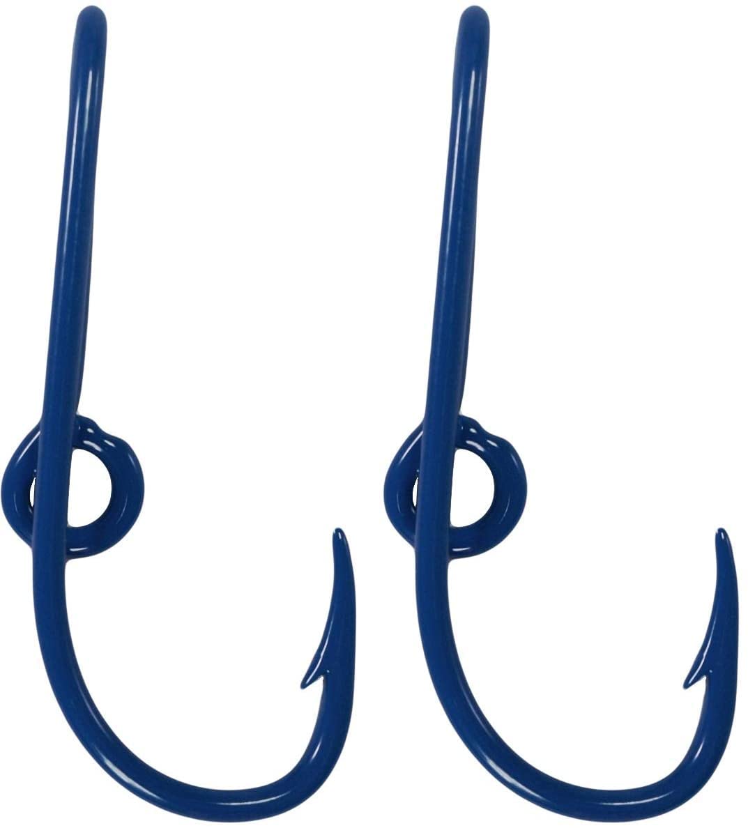 Eagle Claw Hat Fish Hook Set - 2 Pack Blue Fishing Cap Clips | Secure Your Hat While Fishing, Boating & Outdoor Activities