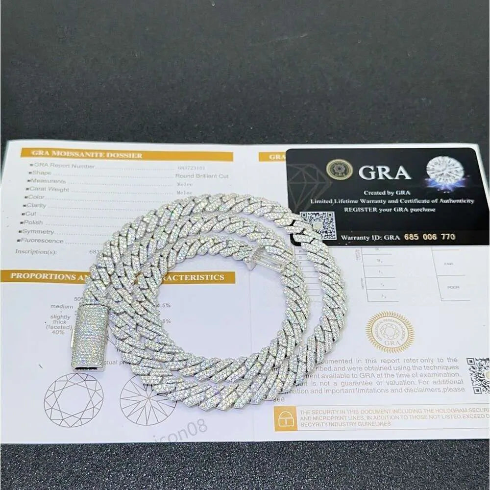 18K Gold Moissanite Cuban Link Necklace for Men & Women - Iced Out Hip Hop Jewelry - Perfect for Parties, Gifts & Everyday Luxury