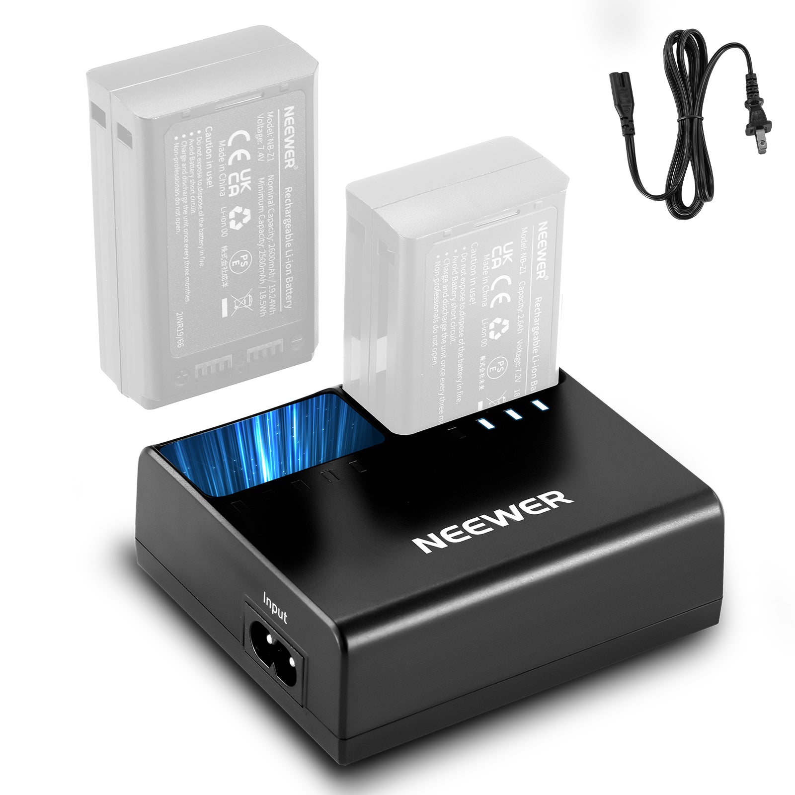NEEWER NC2 Z1 Dual Slot Battery Charger Kit for Z2 Z1 Z760 Z880 Cameras - Fast Charging & LCD Display - Perfect for Travel, Photography & Professional Use
