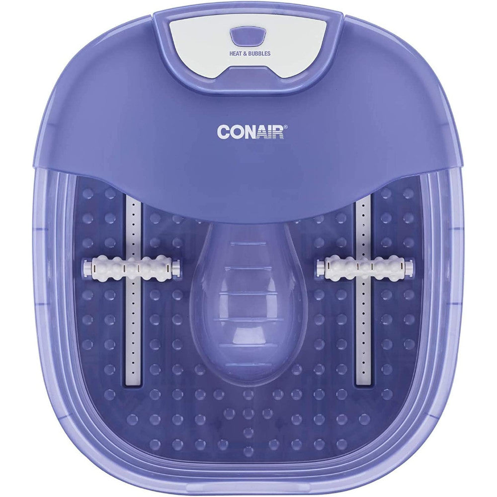 CONAIR FB90C Heat Sense Foot Spa with Heated Bubble Massage - Electric Pedicure Basin for Relaxation & Foot Care at Home