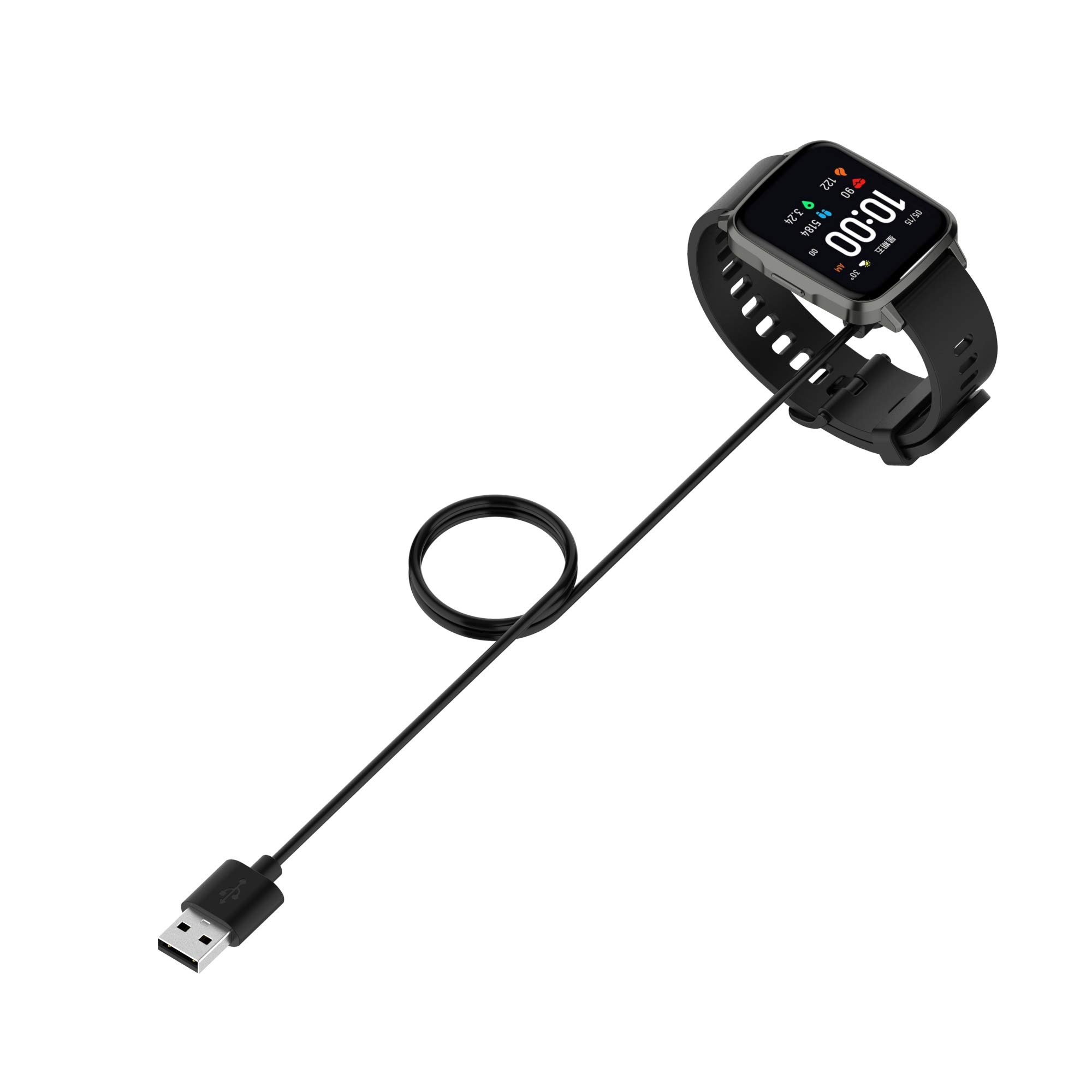MVEFOIT/Wwzzey Y22 Smartwatch Charger Cable 3.4ft USB Replacement Charging Dock - Compatible with MVEFOIT Smartwatch Accessories (White & Black) - Perfect for Home, Office & Travel Charging