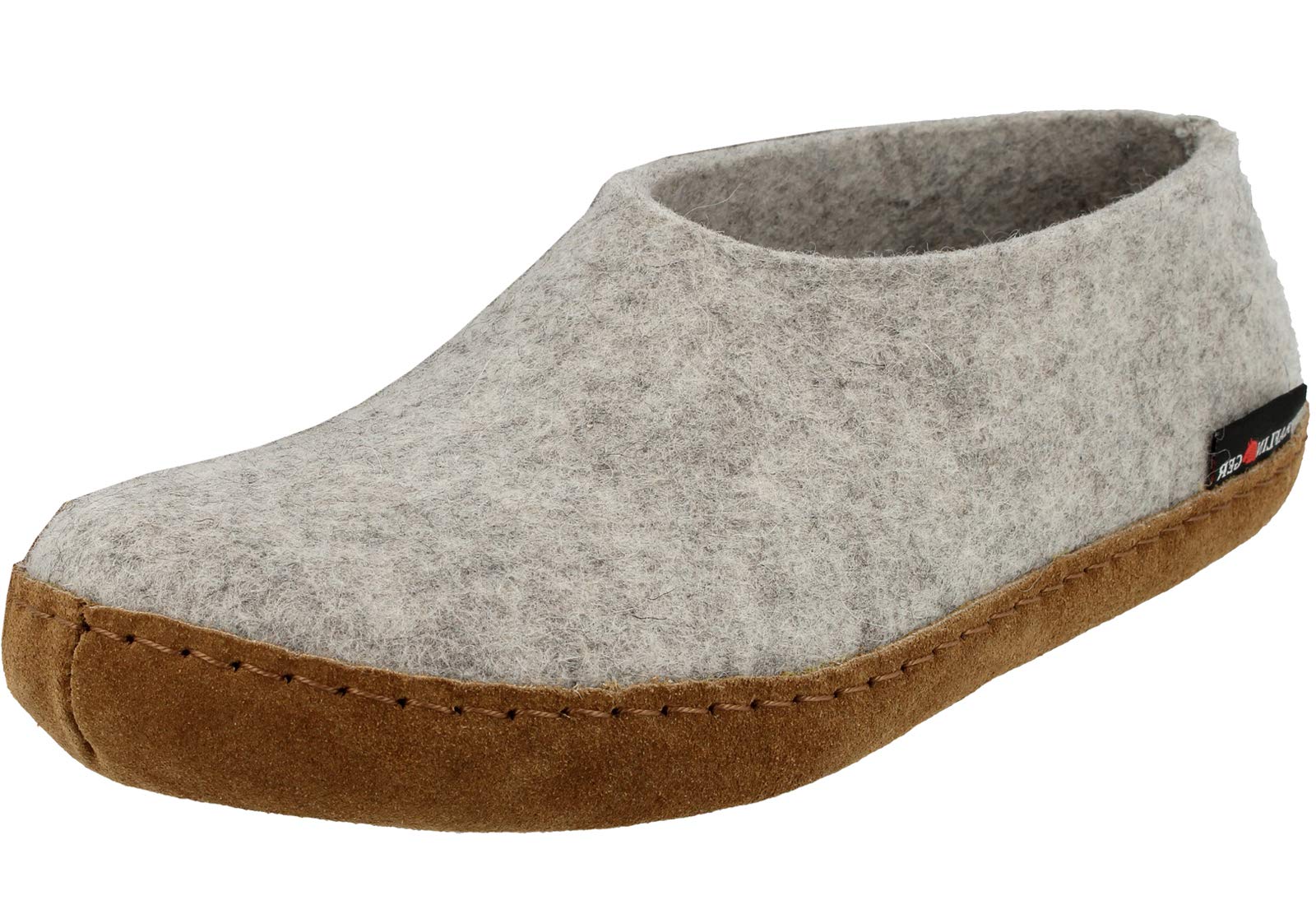 HAFLINGER Men's Wool Slippers - Comfortable Indoor/Outdoor House Mules for Relaxation at Home, Cozy Winter Footwear with Arch Support