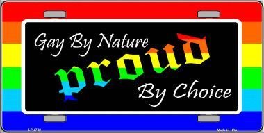 Smart Blonde LP-4712 Gay By Nature Novelty Metal License Plate - Perfect for Car Decoration, Pride Events & LGBTQ+ Gifts