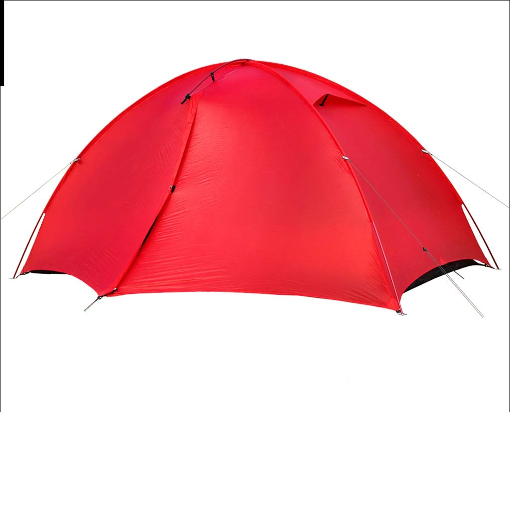 Ultralight 2-Person Camping Tent - Double Layer Waterproof Instant Pop-Up Tent with 2 Doors & Mesh Windows for Backpacking, Hiking & Outdoor Adventures (Red)