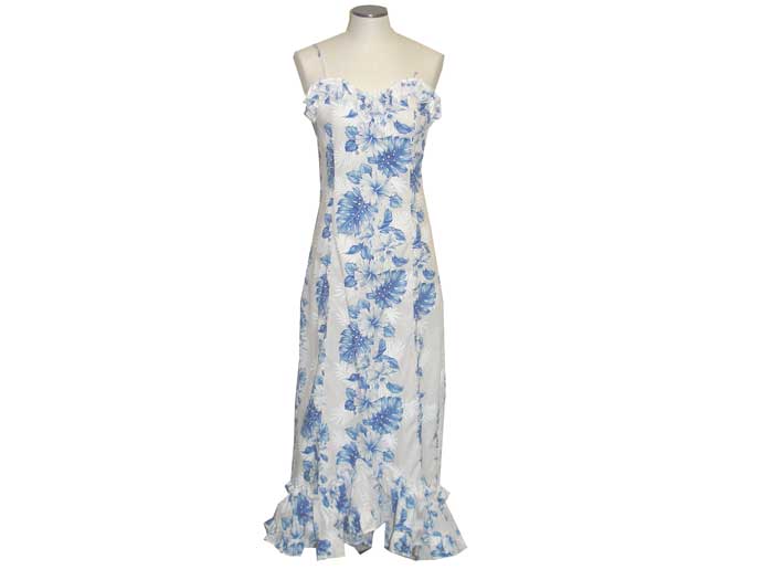 Long Cotton Hawaiian Muumuu Spaghetti Strap Dress for Women - Beach Vacation, Summer Party & Boho Style Outfit