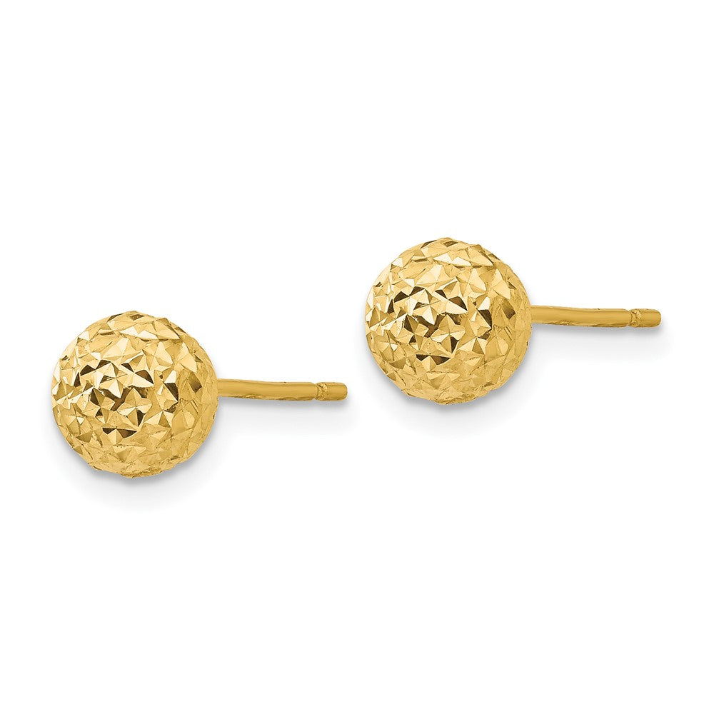 Gold Diamond Cut Ball Post Earrings TL907 - Elegant Stud Earrings for Women, Hypoallergenic 14K Gold Plated Jewelry, Perfect Gift for Birthday, Anniversary & Valentine's Day