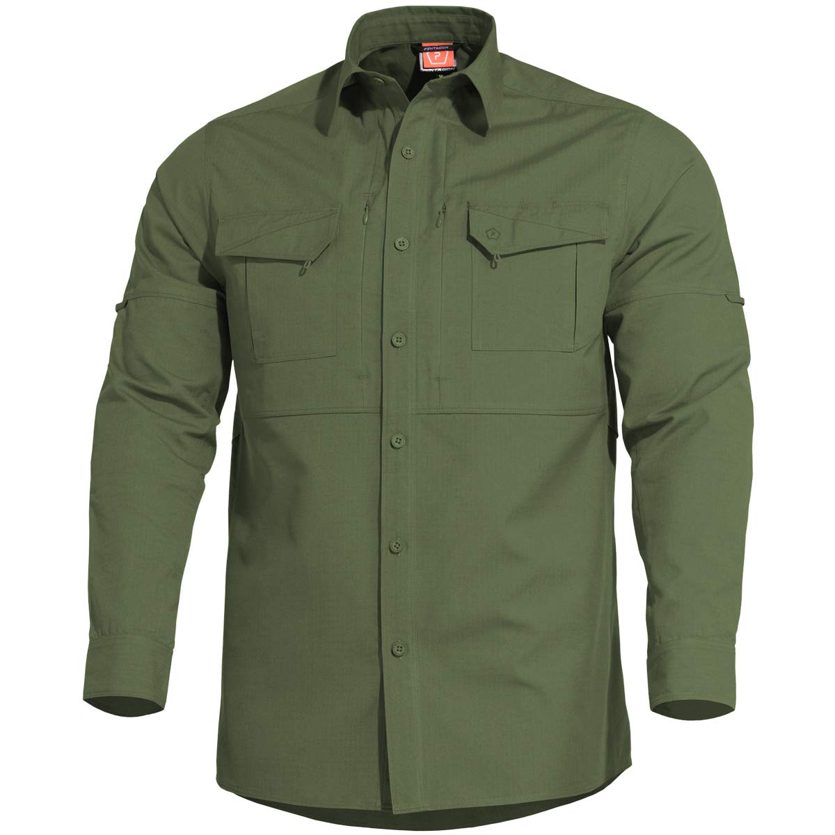 Pentagon Plato Tactical Shirt - Military Camo Green Combat Shirt for Outdoor Hunting, Airsoft & Tactical Training | Durable & Breathable Performance Wear