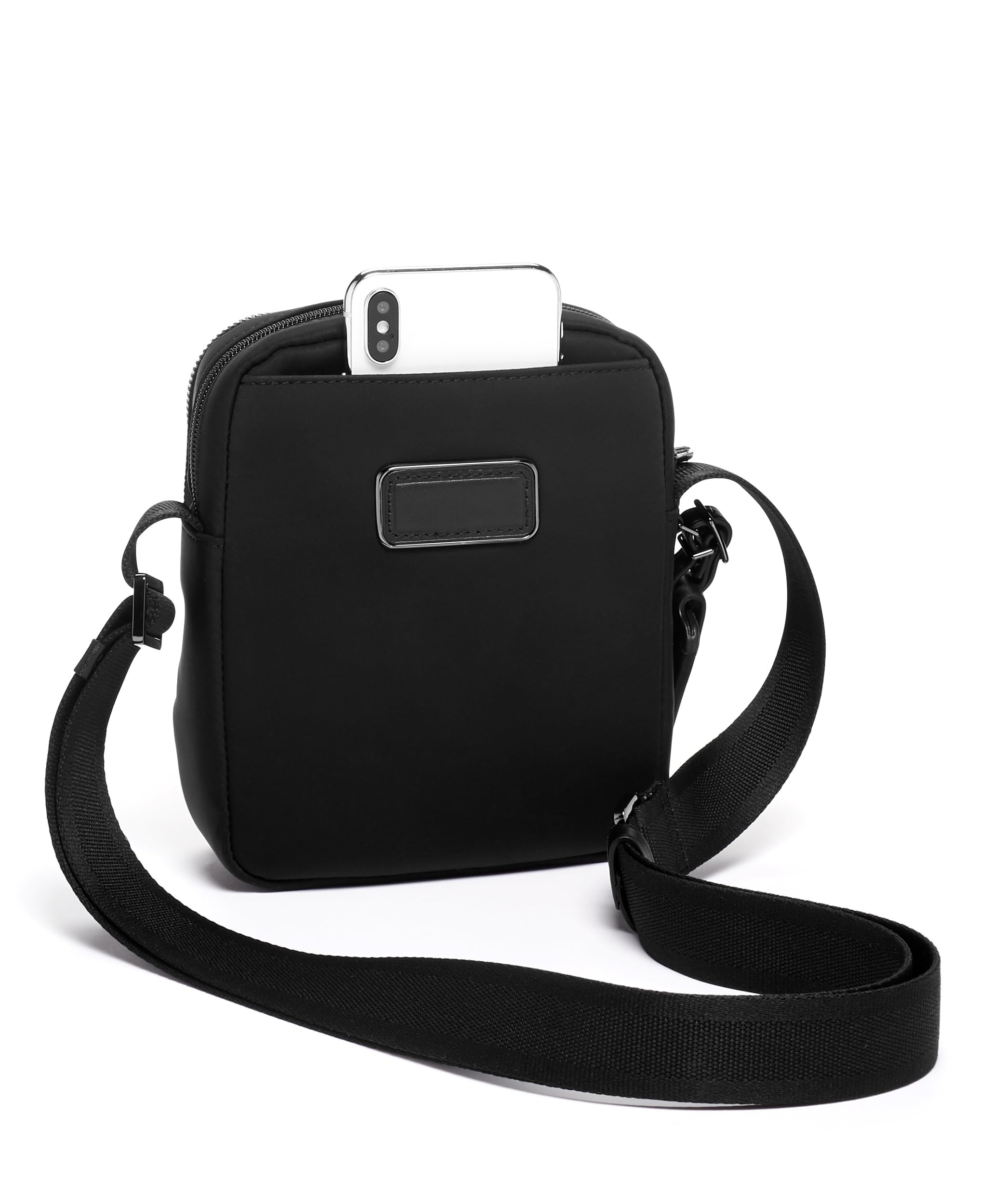 TUMI Harrison Nicols Small Crossbody Bag - Compact Travel & Business Crossbody Pouch for Women & Men - Lightweight & Durable Black Shoulder Bag - Perfect for Commuting, Shopping, and Everyday Use
