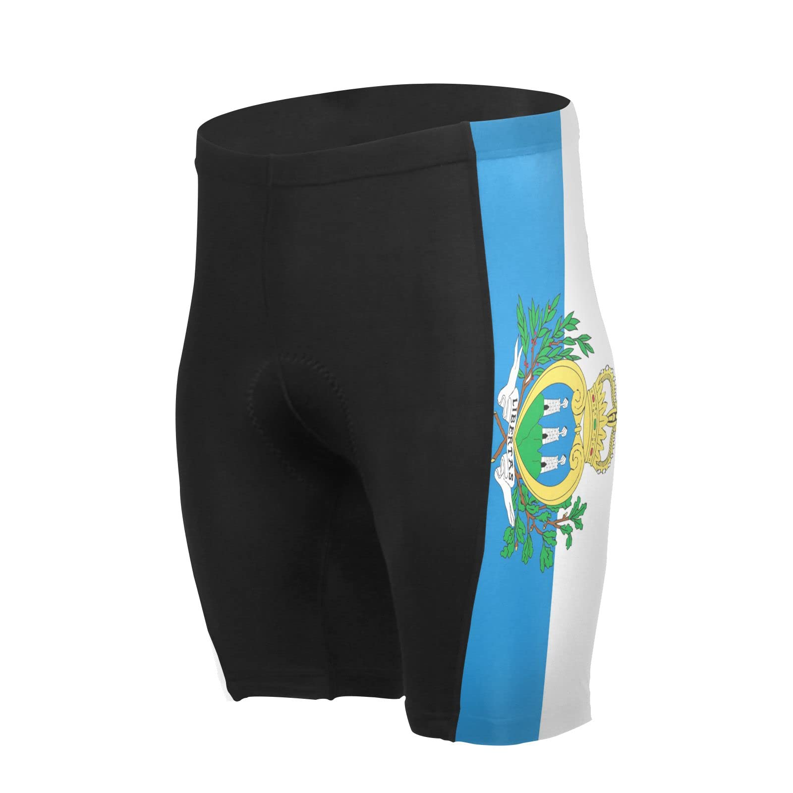 San Marino Flag Men's Padded Cycling Bike Shorts - Breathable Tight Bicycle Shorts for Road & Mountain Biking | Perfect for Training, Racing & Outdoor Sports
