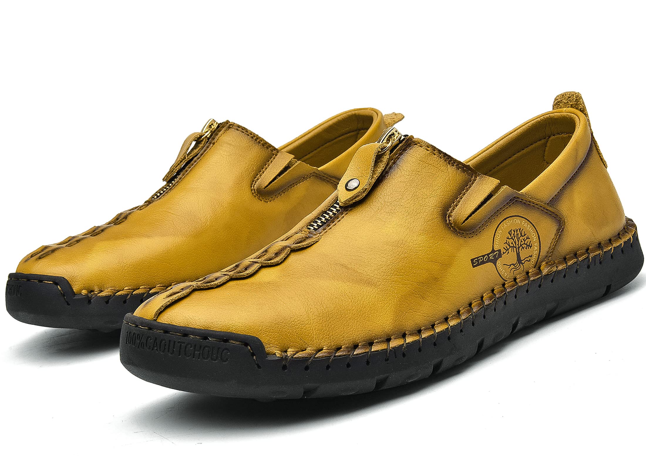 **Sharie Men's Casual Leather Slip-On Loafers - Breathable & Comfortable Walking Shoes for Men - Perfect for Office, Travel & Everyday Wear**