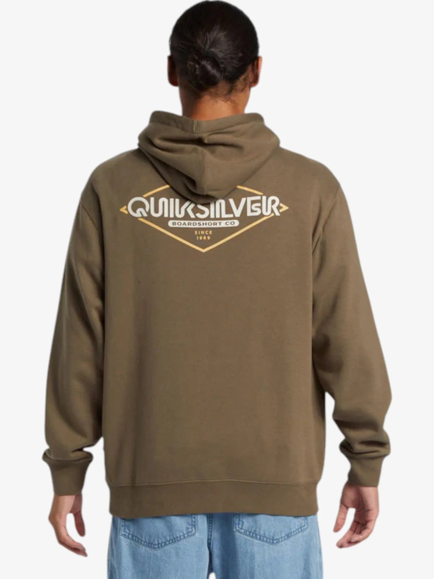 Quiksilver Omni Sign Po Men's Brown Hoodie - Warm & Stylish Pullover for Outdoor Adventures & Casual Wear